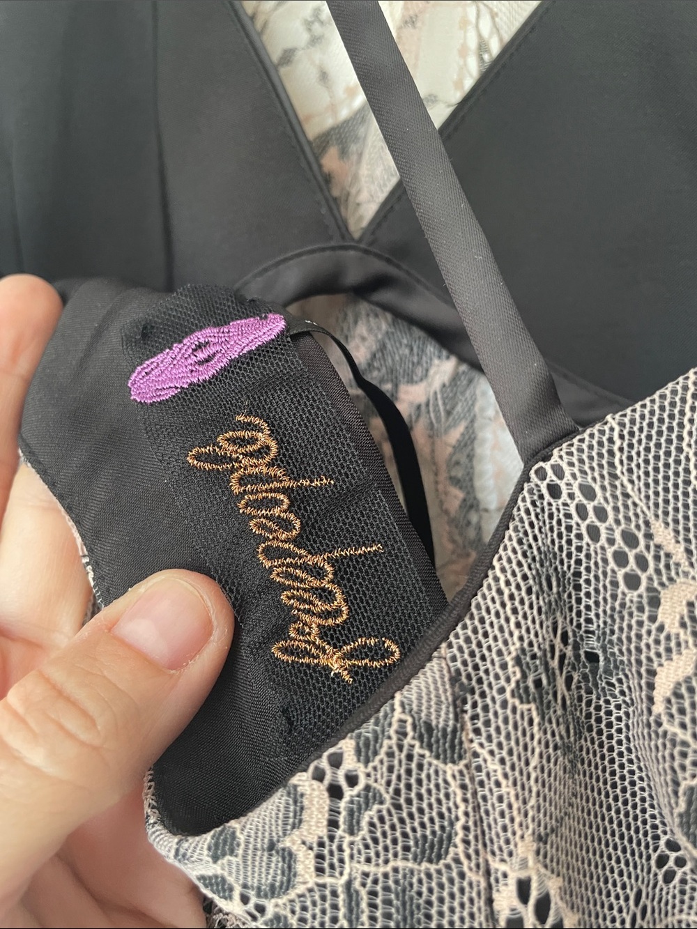 Free People Blush Pink and Black Lace Halter Mini Dress - Picture 6 of 8